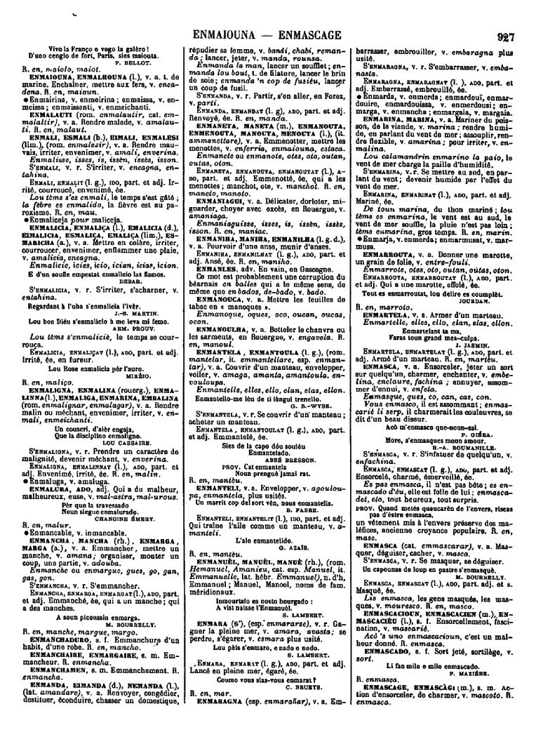 Page n°263 du Tome 1 du Trésor Du Felibrige (reprint de 1979)